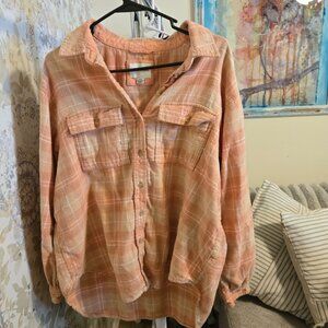 american eagle flannel shirt cute orange print